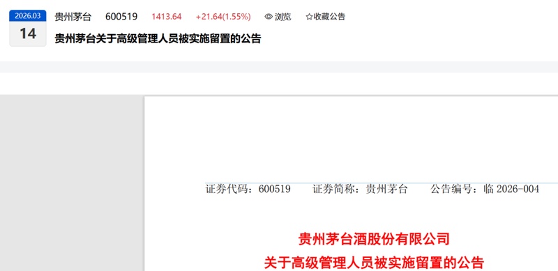 贵州茅台高层震荡;蒋焰涉嫌严重违纪违法,正接受留置调查。 股票财经 贵州茅台高层震荡;蒋焰涉嫌严重违纪违法,正接受留置调查。 股票财经 贵州茅台高层震荡;蒋焰涉嫌严重违纪违法,正接受留置调查。 股票财经