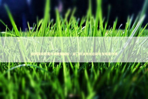 欧洲顶级联赛观赛数据解析：豪门对决为何总能引发观看热潮 体育新闻