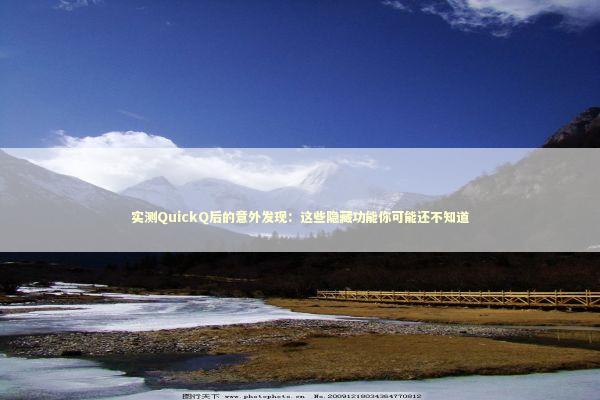 实测QuickQ后的意外发现：这些隐藏功能你可能还不知道 IT技术